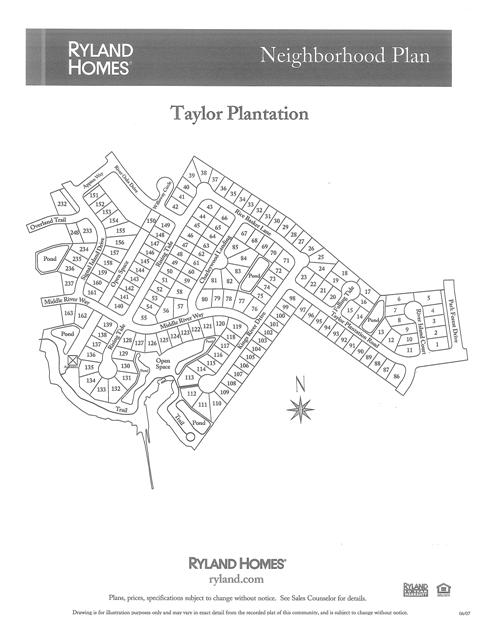 Taylor Plantation Lot Plan
